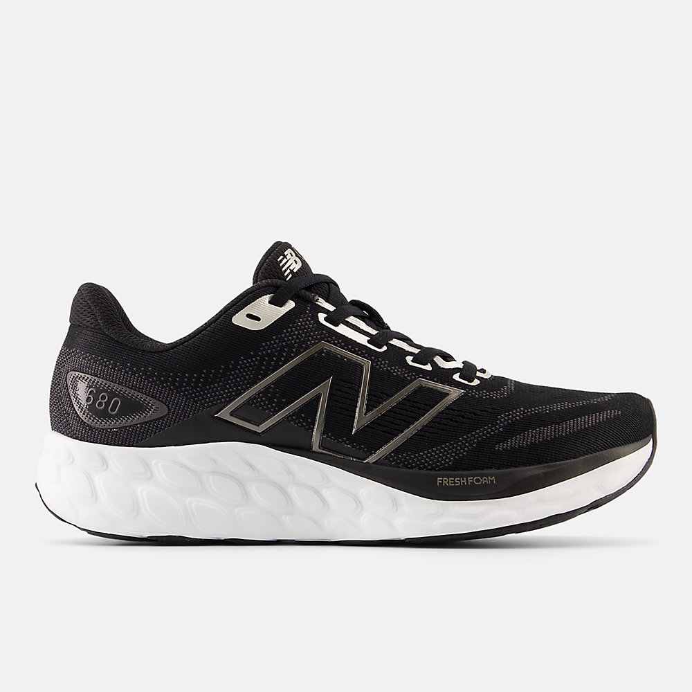 New Balance Fresh Foam 680 v8 Shoes Black with Light Gold Metallic and Black Metallic